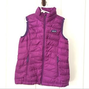 Patagonia Kids Girls Puffer Vest Full Zip Purple Size 8